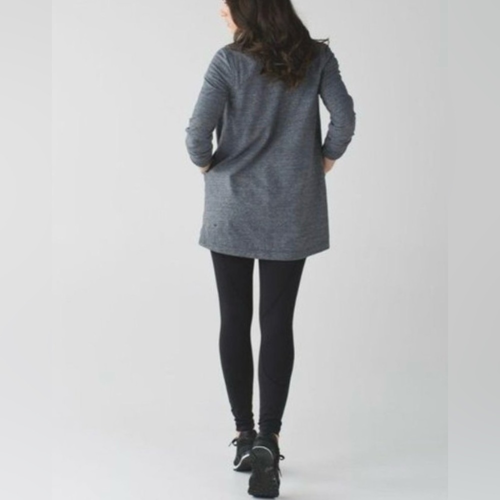 Lululemon That's A Wrap Sweater Jacket In Heather Snow Slub Coal - Picture 2 of 8